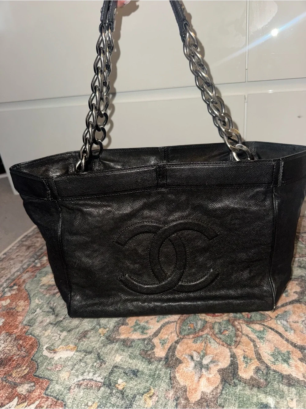 CHANEL chain tote